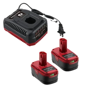 Craftsman 19.2V Battery 2-Pack + Charger Replacement | C3 Lithium-Ion & Ni-Cd