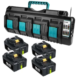 4-Pack 18V 5.0Ah Replacement Battery for Makita BL1850B & DC18SF 4-Port Charger