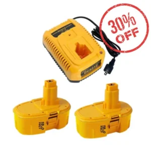 DeWalt 18V Battery Replacement 4.8Ah Ni-MH (2-Pack) with DC9310 Charger
