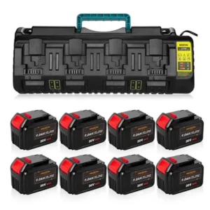 DeWalt 20V 9.0Ah Battery Replacement (8 Pack) with DCB104 4-Port Fast Charger