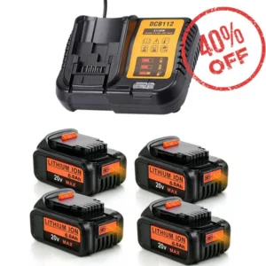 DeWalt 20V MAX Battery 4-Pack (6.0Ah) with DCB112 Charger | DCB200 Replacement