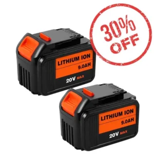 DeWalt 2-Pack 9.0Ah 20V Max Li-ion Replacement Battery | DCB200, DCB204, DCB206, DCB205-2 Compatible