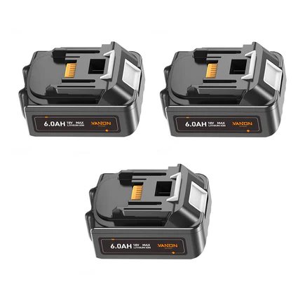 Makita 18V 6.0Ah LXT Battery Replacement (3-Pack) | BL1860B Compatible