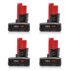 Milwaukee M12 7.0Ah Battery Replacement (4-Pack) – Extended Runtime