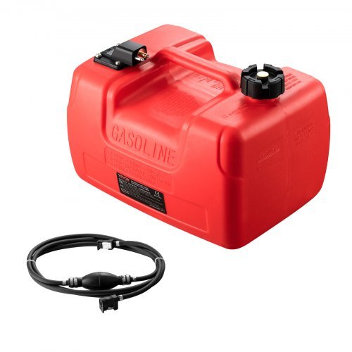 VEVOR 3.17 Gallon Portable Marine Fuel Tank - Outboard Engine Boat Gas Tank, Red
