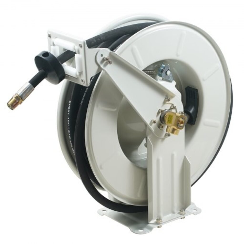 VEVOR 1/4" x 50' Fuel Hose Reel: Heavy-Duty Retractable Grease Hose Reel