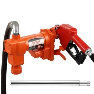 VEVOR 12V DC Fuel Transfer Pump – 16 GPM Gasoline Diesel Kerosene Extractor with Auto Nozzle