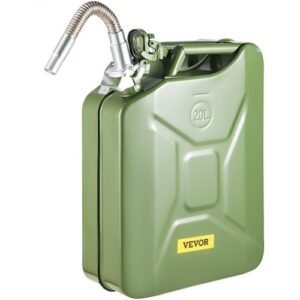 VEVOR 5.3 Gallon Green Jerry Fuel Can – Portable Gas Can with Flexible Spout