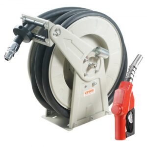 VEVOR 3/4″ x 50′ Retractable Fuel Hose Reel – Heavy-Duty Diesel/Oil Delivery System