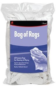 Buffalo Industries – Buffalo Recycled White Sweatshirt Rags – 1 Pound Bag – 10481