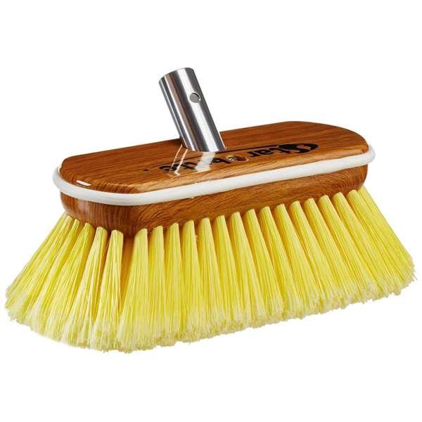 Starbrite – Premium Wash Brush – Synthetic Wood Block w/Bumper – Yellow – Soft – 8″ – 40170