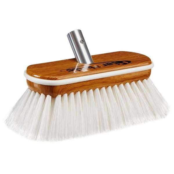 Starbrite – Premium Wash Brush – Synthetic Wood Block w/Bumper – White – Hard – 8″ – 40172