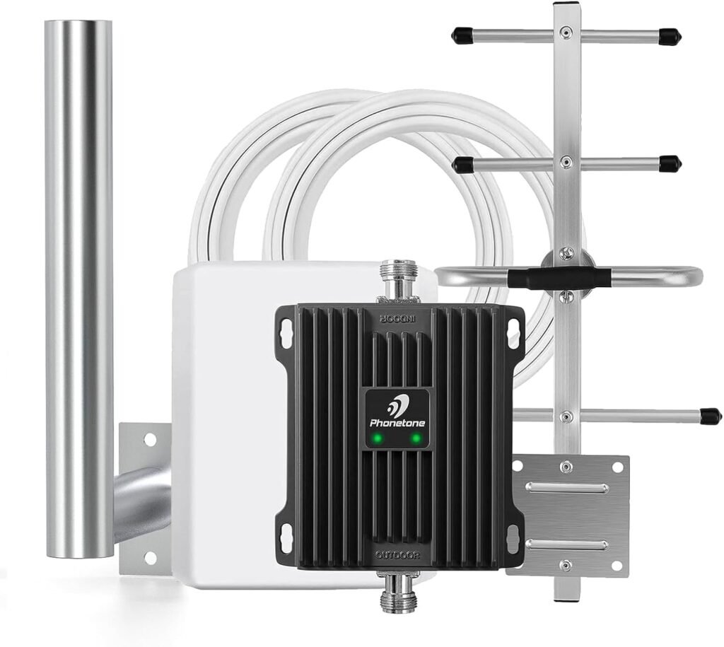 Cell Phone Signal Booster with Antenna Pole for Verizon and AT&T | Up to 4,500 Sq Ft | Boost 4G LTE 5G