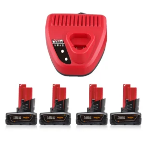 Milwaukee M12 7.0Ah Lithium-Ion Battery 4-Pack with N12 Charger Replacement