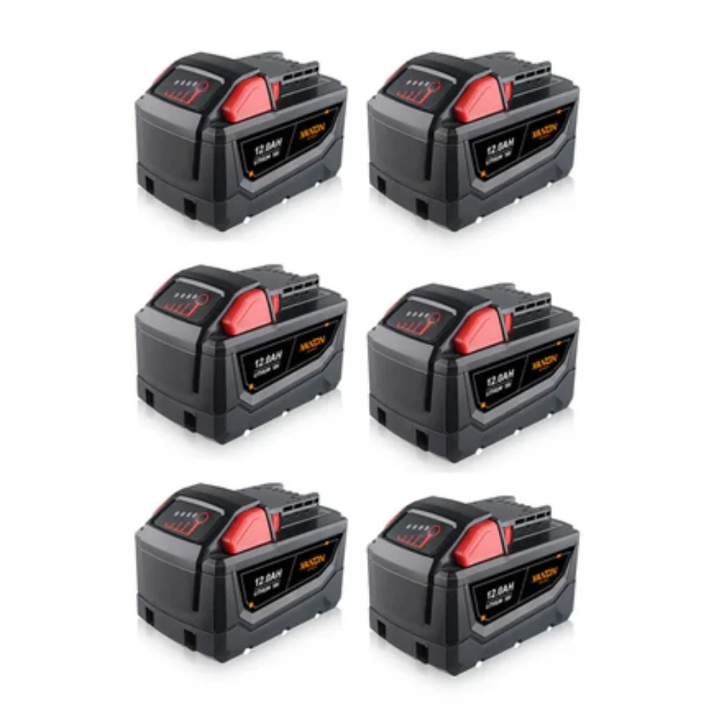 Milwaukee M18 12Ah Battery Replacement (6-Pack) - Extended Runtime