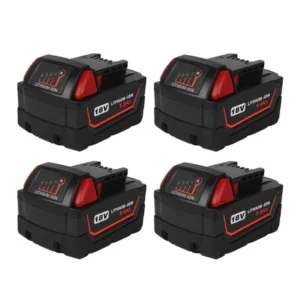 Milwaukee M18 18V 5.0Ah Battery 4-Pack | High Output Lithium-Ion