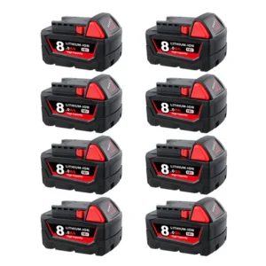 Milwaukee M18 8.0Ah Battery Replacement (8-Pack) | High Capacity 18V Lithium-Ion