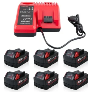 Milwaukee M18 XC Lithium-Ion Battery 6.0Ah 6-Pack with Rapid Charger