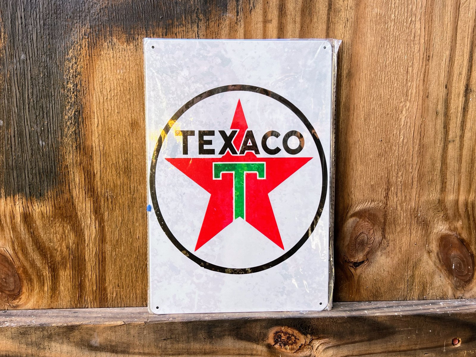 Metal 12” x 8” reproduction Vintage Texaco Motor Oil sign gas oil mancave garage.