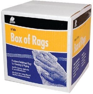 Buffalo Industries – Buffalo Recycled White T-Shirt Rags – 25 Pound Box – 10524