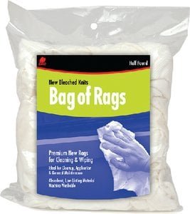 Buffalo Industries – Buffalo New Bleached Knit Rags – 1/2 Bag – 60205