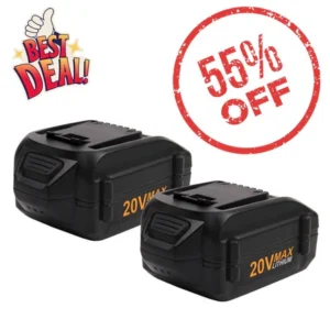 Worx 20V 5Ah Battery Replacement WA3520 – 2 Pack