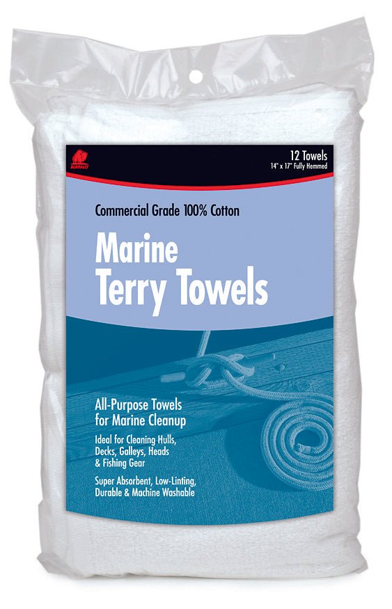 Buffalo Industries – Buffalo Terry Towel Rags – 14″ x 17″ – Fully Hemmed – 60249