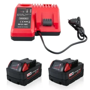 Milwaukee M18 XC 18V Lithium-Ion Battery 4.0Ah 2-Pack with Rapid Charger