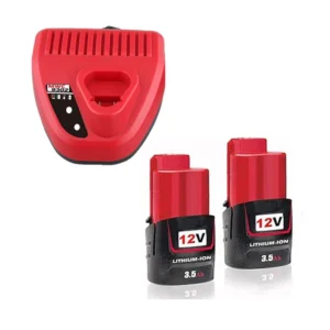 Milwaukee M12 Lithium-Ion Battery 2-Pack (3.5Ah) with N12 Charger Replacement