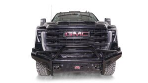 2024-2024 GMC HD Black Steel Sensor Front Bumper w/ Pre-Runner Guard