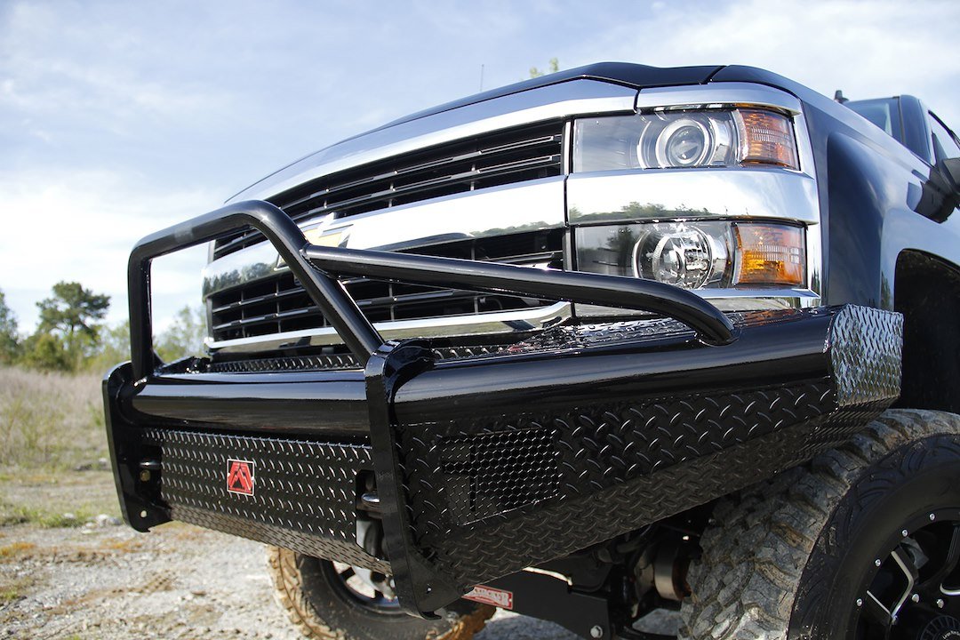 2015-2019 Chevy HD Front Ranch Bumper w/ Pre-runner Guard (2500 - 3500) w/ Tow Hooks