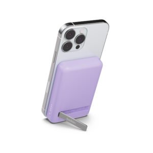 Belkin BoostCharge Magnetic Wireless Power Bank 5K + Stand – Lavender Purple | MagSafe Compatible Portable Charger