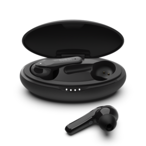 Belkin SoundForm Move Plus True Wireless Earbuds – Black with Charging Case