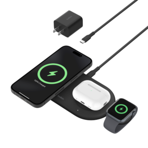 Belkin BoostCharge Pro 3-in-1 Magnetic Wireless Charging Pad with Qi2 15W – Black