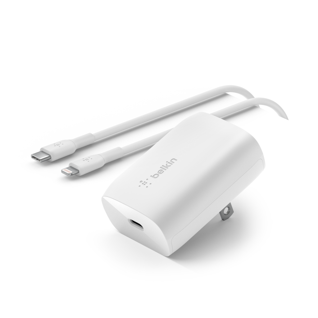 Belkin BoostCharge USB-C PD 3.0 PPS 30W Wall Charger with Lightning Cable - Fast Charging for iPhone & iPad
