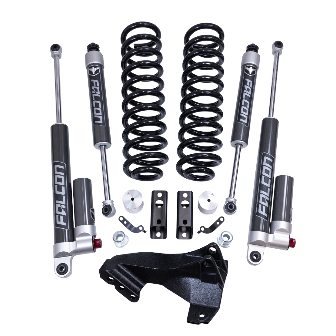 2.5" Coil Spring Front Lift Kit W/Falcon 2.1 Monotube Fronts And Tow Haul Rear Shocks - Ford Super Duty Diesel 4WD 2020-2025