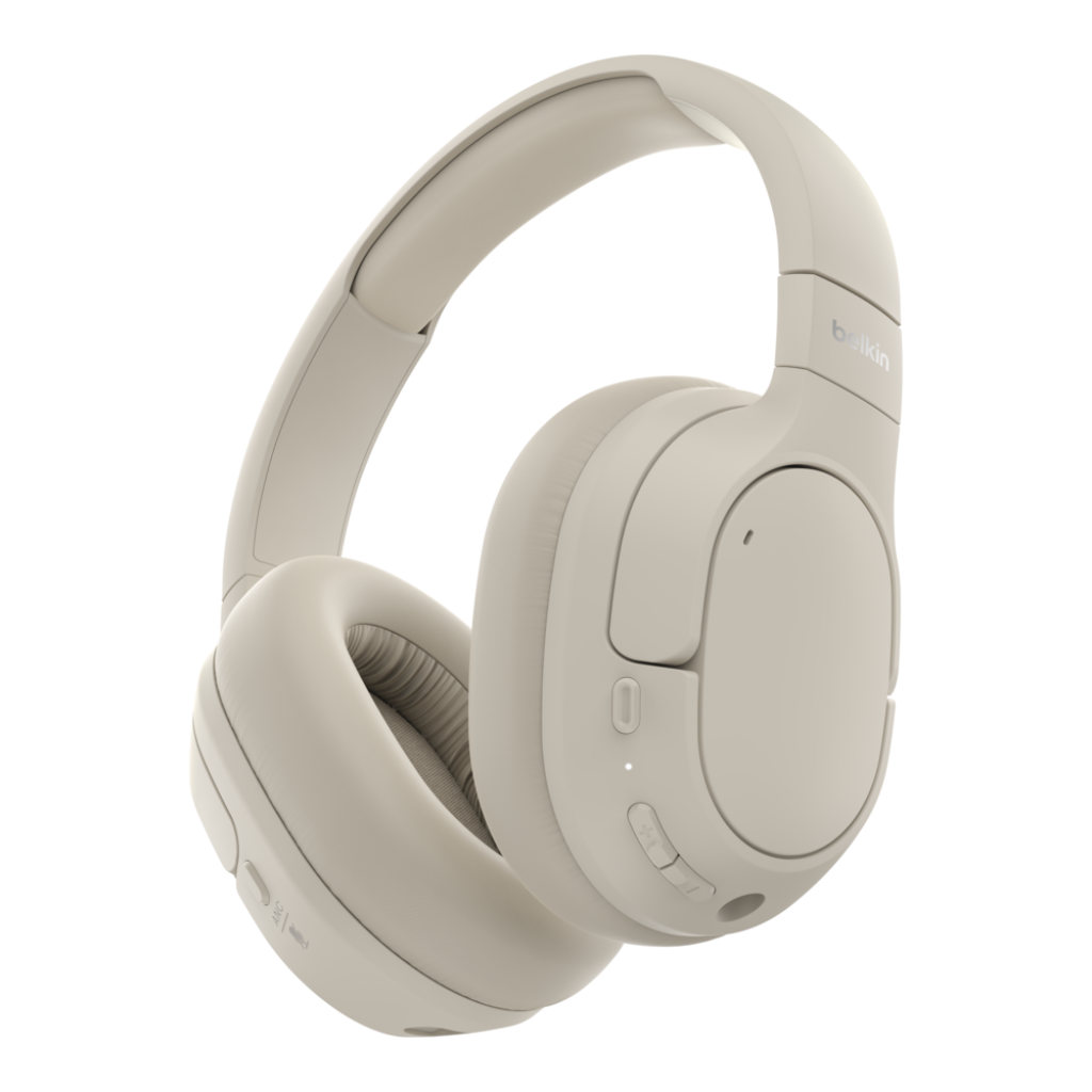 Belkin SoundForm Isolate Noise Cancelling Over-Ear Headphones - Sand