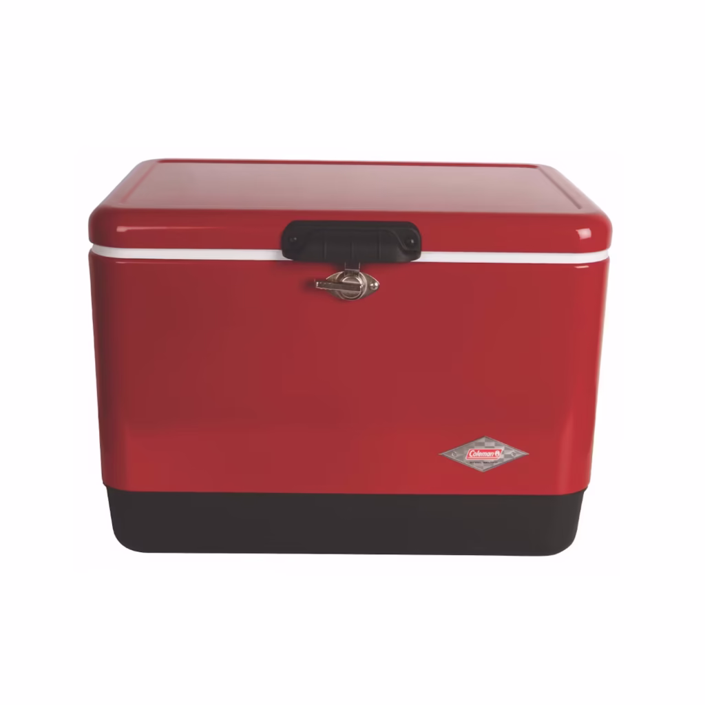 Coleman Vintage 54-Quart Steel Belted® Cooler - Red - Holds Up to 85 Cans