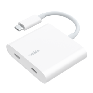 Belkin Connect USB-C Data + Charge Adapter – White, High-Speed USB-C Hub