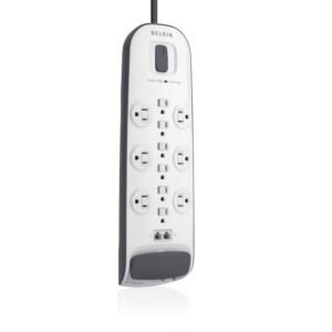 Belkin 12-Outlet Surge Protector with 8ft Power Cord – Black | Power Strip with USB