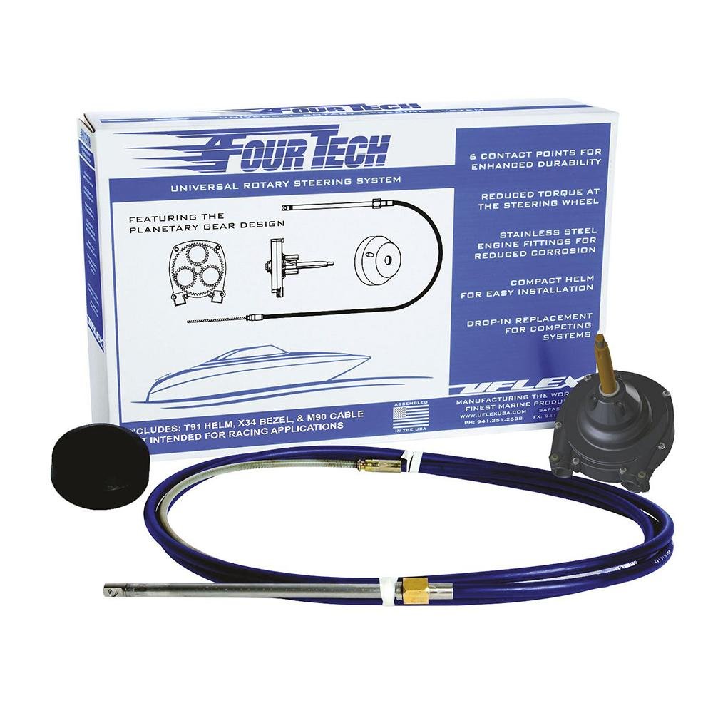 Uflex – Fourtech Mach Rotary Steering System with Helm, Bezel & 10′ Cable – FOURTECH10