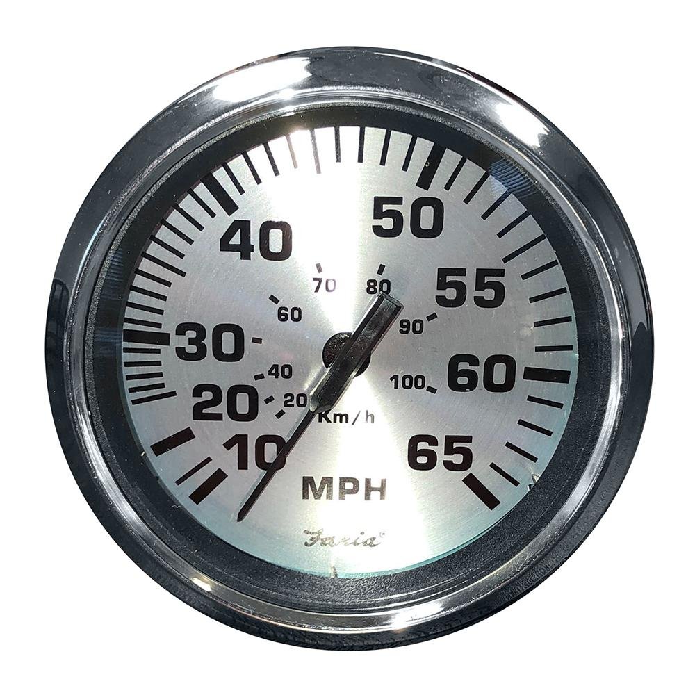 Faria 4″ Speedometer (65 MPH) Pitot – Spun Silver – 36010