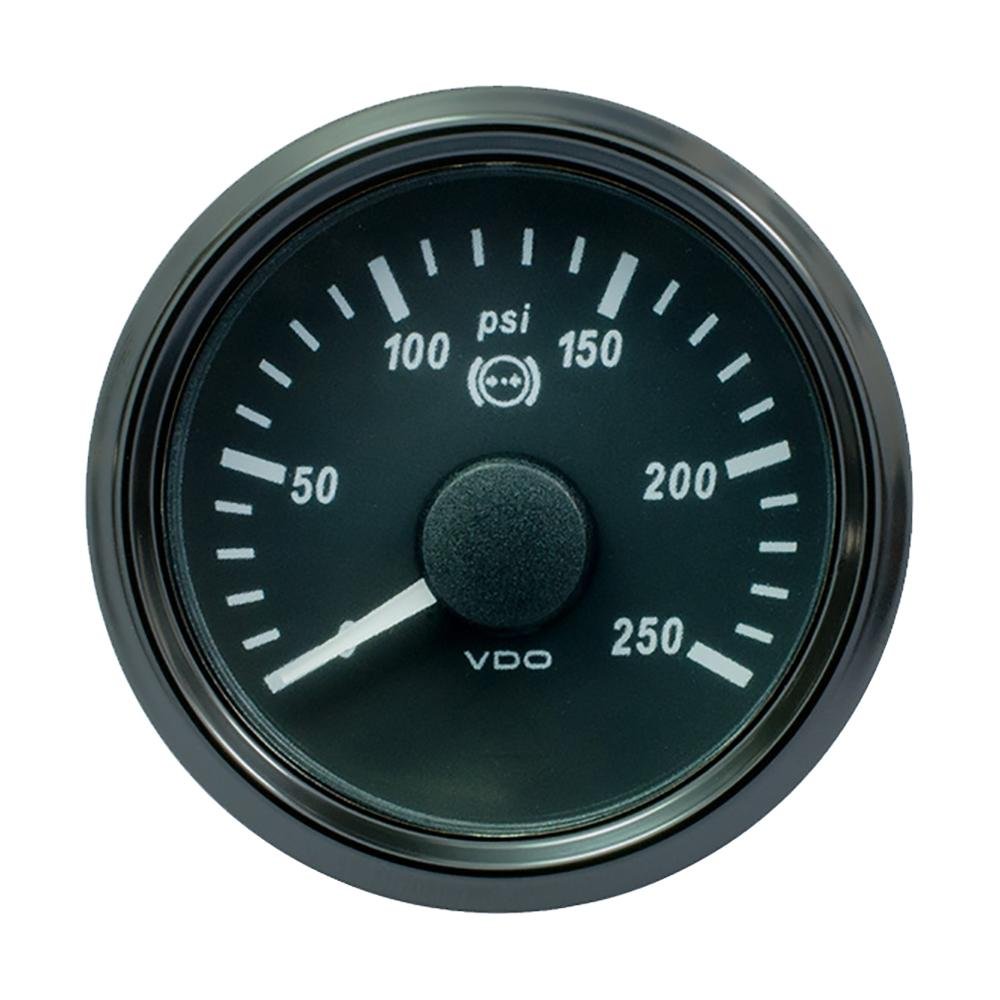 VDO SingleViu 52mm (2-1/16″) Brake Pressure Gauge – 250 PSI – 0-4.5V – A2C3832730030