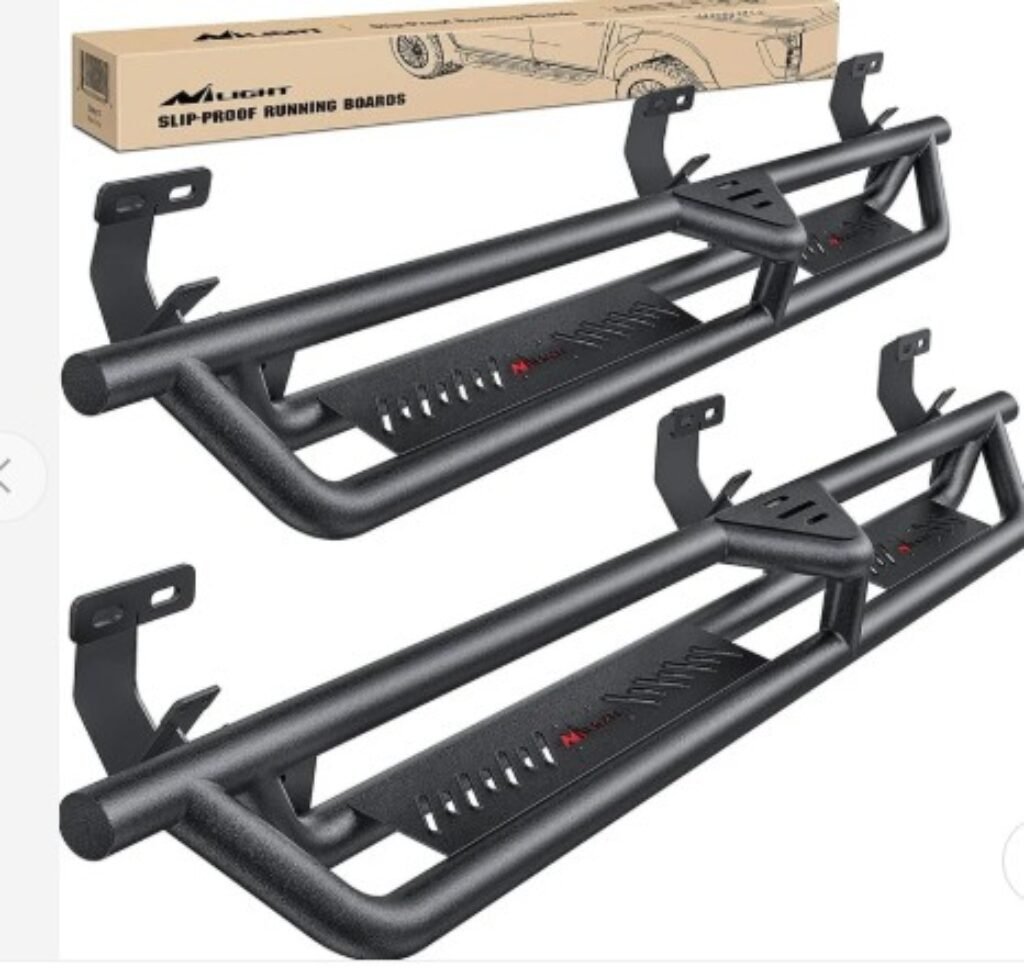 2009 2010 2011 2012 2013 2014 2015 2016 2017 2018 Dodge RAM 1500; 2019 2020 2021 2022 2023 1500 Classic Quad Cab Running Boards Dual-Stage Textured Black Powder Coated Slip-Proof Side Step Nerf Bars