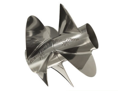 Mercury – BRAVO THREE XR PRO FINISHED RACING PROPELLER – 3-BLADE AFT – REAR ONLY – 250 TO 520 HP OUTBOARDS – 15 DIA. – 22 PITCH – 48-8M0073459