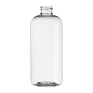 16 oz. Clear PET Plastic Boston Round Bottle