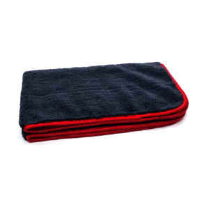 16″ x 24″ Silk Edge Microfiber Drying Towels (Black/Red) – 12 Pack