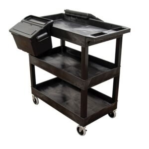 32″ x 18″ Tub Cart – Three Shelves w/ Outrigger Utility Cart Bins