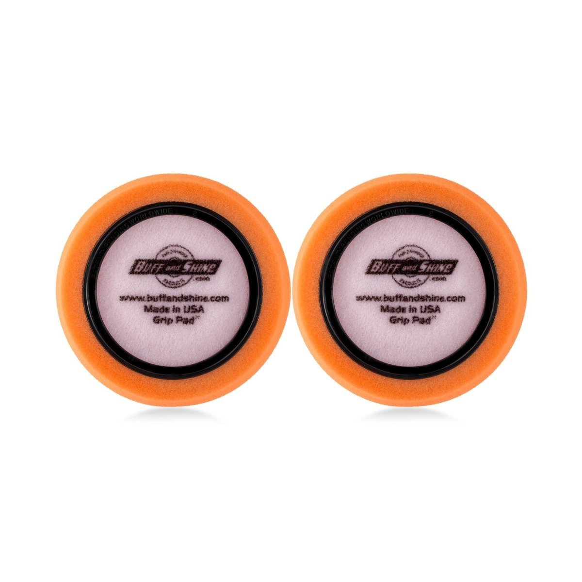 4" Orange Medium Cutting Hex Faced Foam Grip Pad - 2 Pack - Image 4