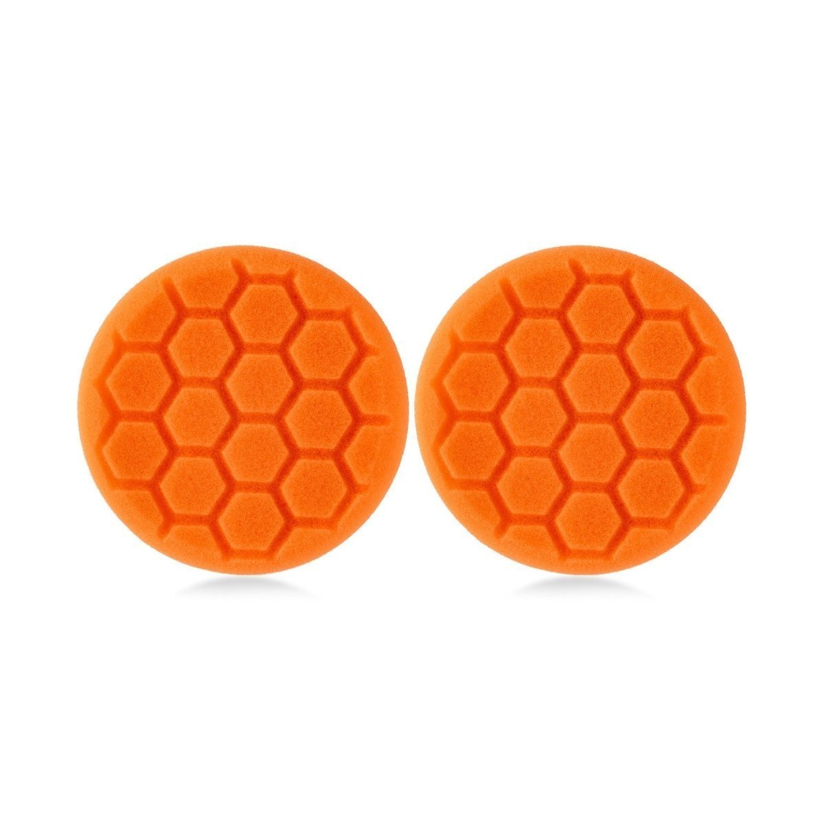 4" Orange Medium Cutting Hex Faced Foam Grip Pad - 2 Pack - Image 3
